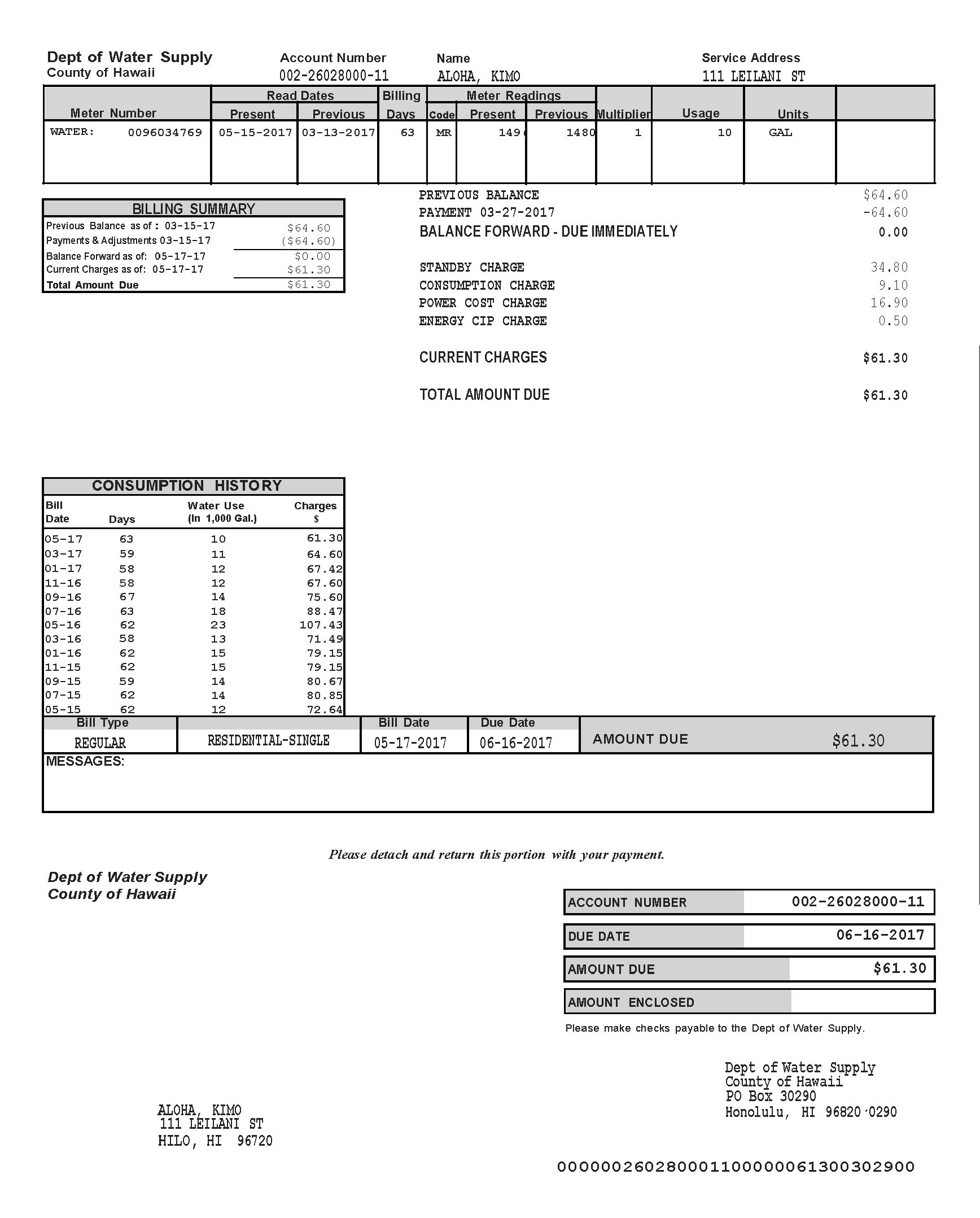 How to Read Your Water Bill Department of Water Supply